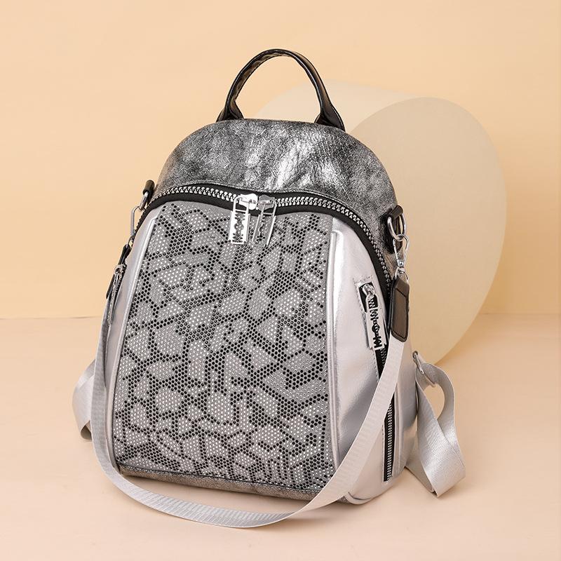 Ladies' Backpack, Multi-functional Travel Backpack, Sequined Shell Schoolbag