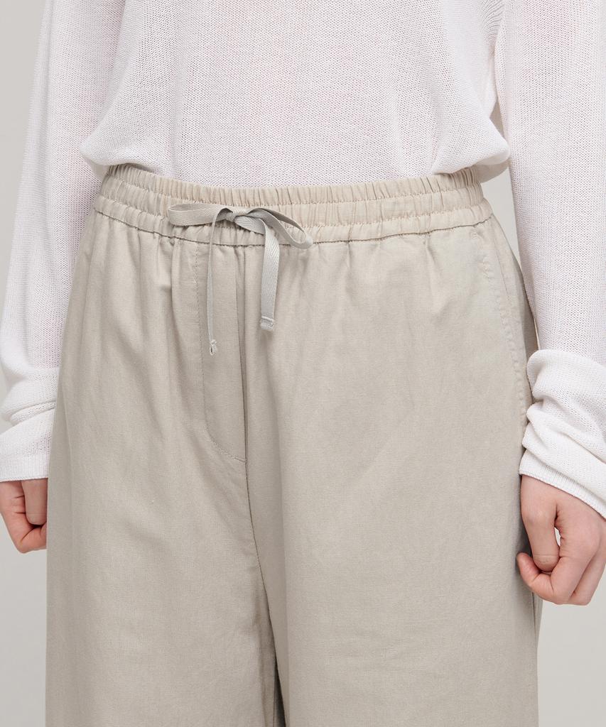 MUSINSA STANDARD WOMAN Women'S Cotton Linen Wide Elastic Waist Pants [Light Beige]