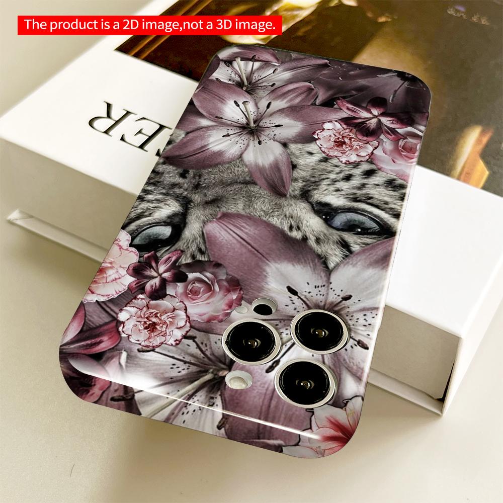 Floral Leopard Eye Phone Case All inclusive film hard phone case, compatible with iPhone 18 Pro Max 17 16 15 14 13 12 11