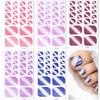 22Pcs/Sheet Toe Nail Sticker Wraps Baking Free Simple Solid Color Glitter Full Cover Toenail Polish Strips Waterproof