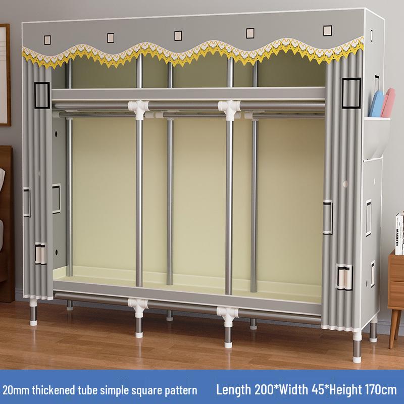 Thickened Steel Pipe Fabric Wardrobe for Dorm or Bedroom Storage