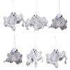 Small Hanging Ghost Decoration Halloween White Mesh Cloth Ghost Tree Ornaments for Outdoor Yard Lawn Haunted House Decor