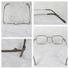 (Eight) Square Metal Sunglasses for Men and Women, Black Rimmed, Square Shape, Comes with Dedicated Case, BrownClear F