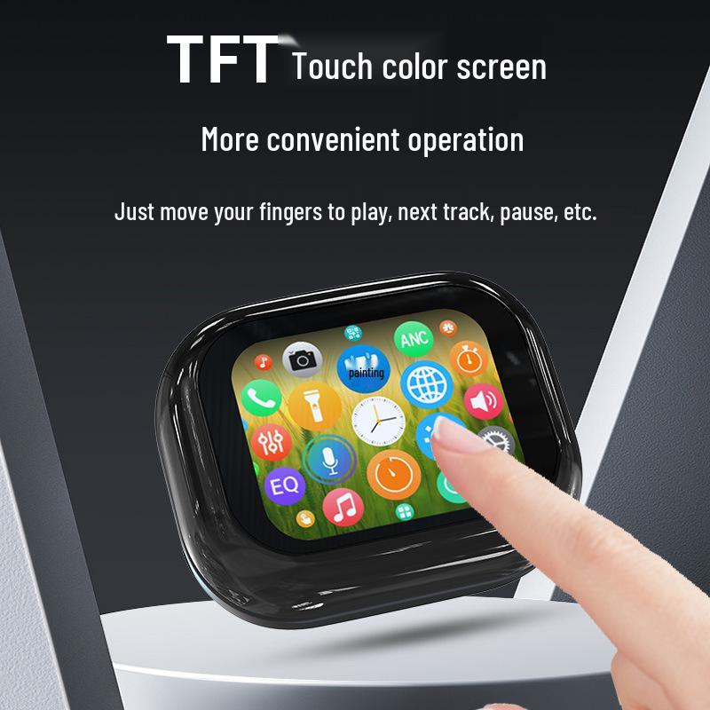 NewC11 TWS Smart Color Screen Bluetooth Earbuds with ANC+ENC Noise Cancelling, Touch Control, and Long Battery Life.