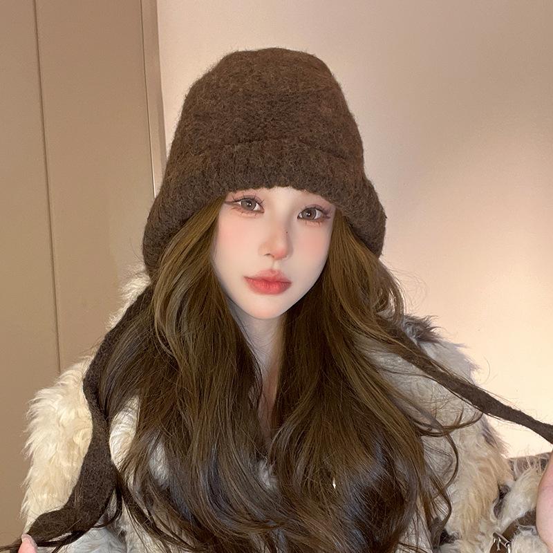 Balaclafa Hat for Women's Winter Warmth Lei Feng Hat Ear Protection Knitted Bag Pullover Hat