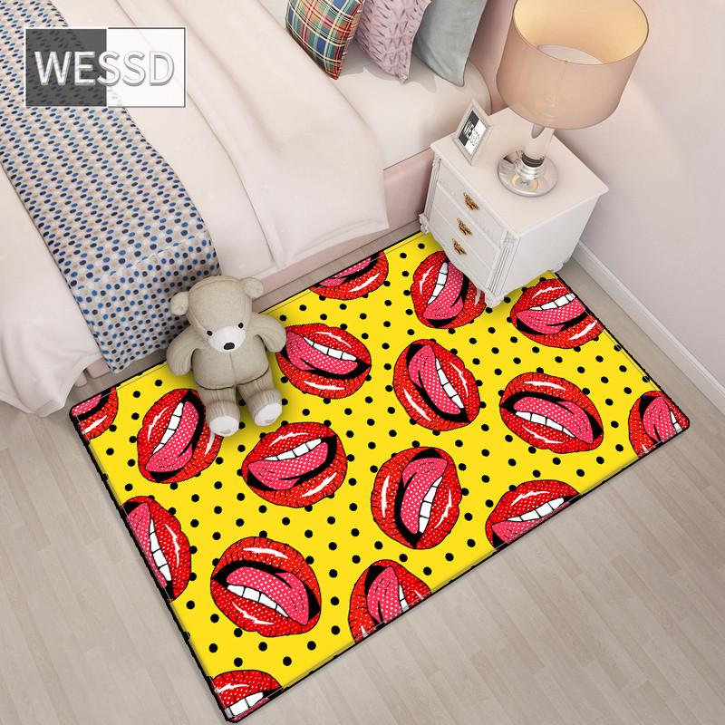 Pink Carpet For Bedroom Fashion Cartoon Rug Washable Children's Play Carpet Soft Non-slip Living Room Decoration Floor