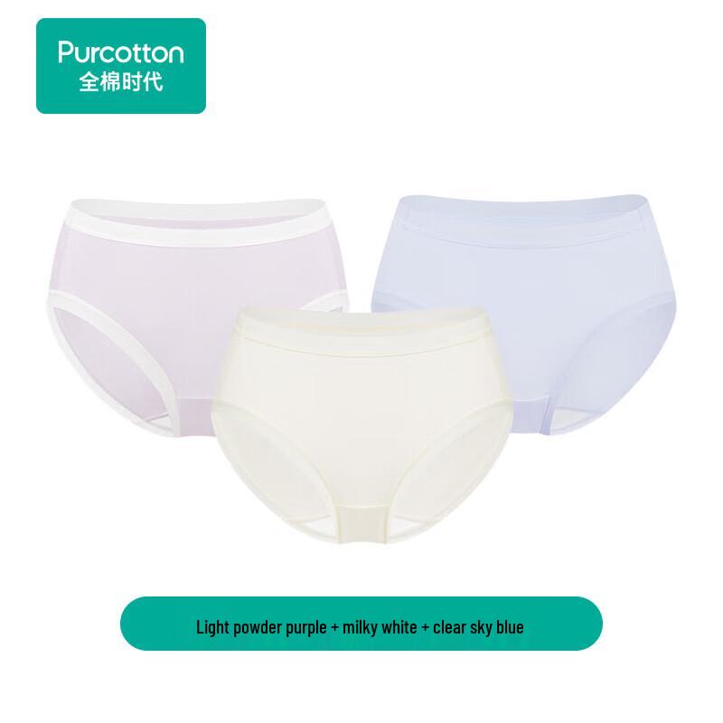 PurCotton Women s Pure Cotton Breathable Mid-Waist Underwear L