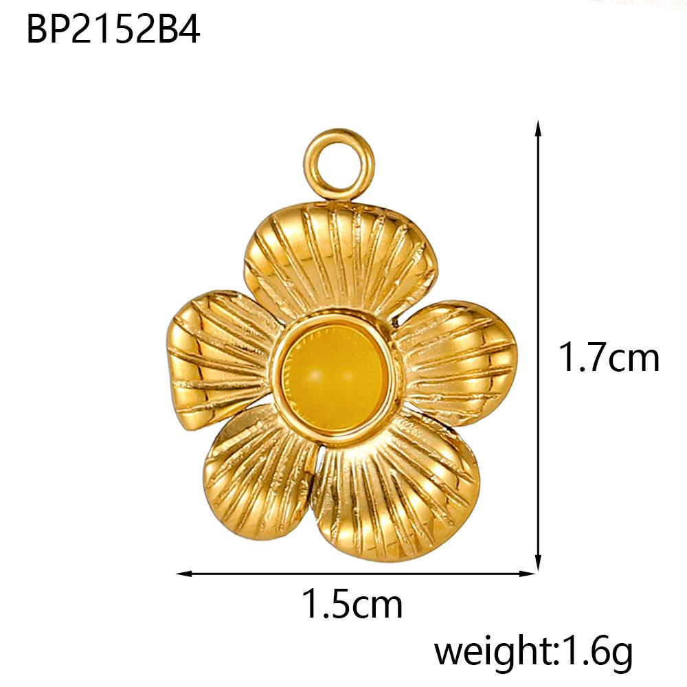 CARLIDANA Luxury Gold Plated Stainless Steel Charm Evil Eye Oval Heart Flower Colorful Natural Stone DIY Jewelry Making Women