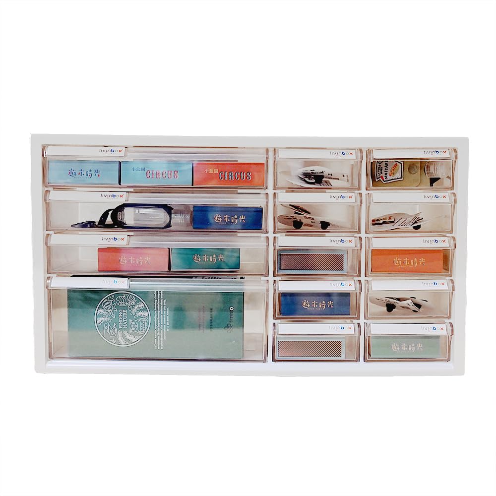 

livinbox Parts Small Item Stationery Plastic Electronic Model Art Storage Marker Art Supplies Tool Storage Medicine Cabinet, Storage, Storage, Models, білий