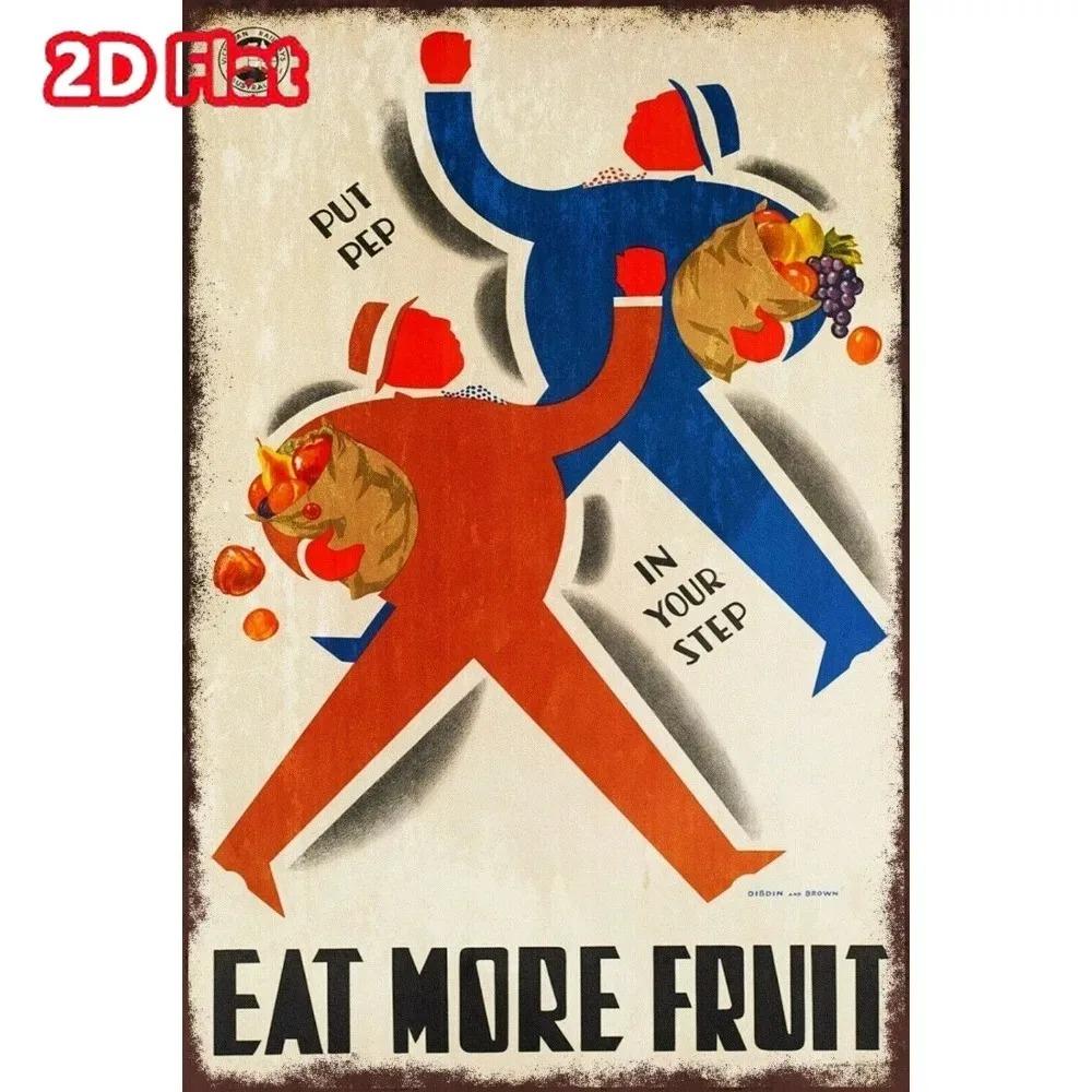 

Vintage Metal Sign Eat More Fruit Retro Healthy Living Decor 20x30cm