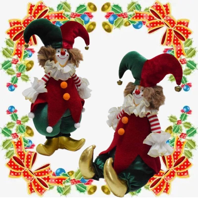 Charming Handmade Clown Figurine For Christmas Decor Plush Material Festive Gift Ideal For Holiday Spirit