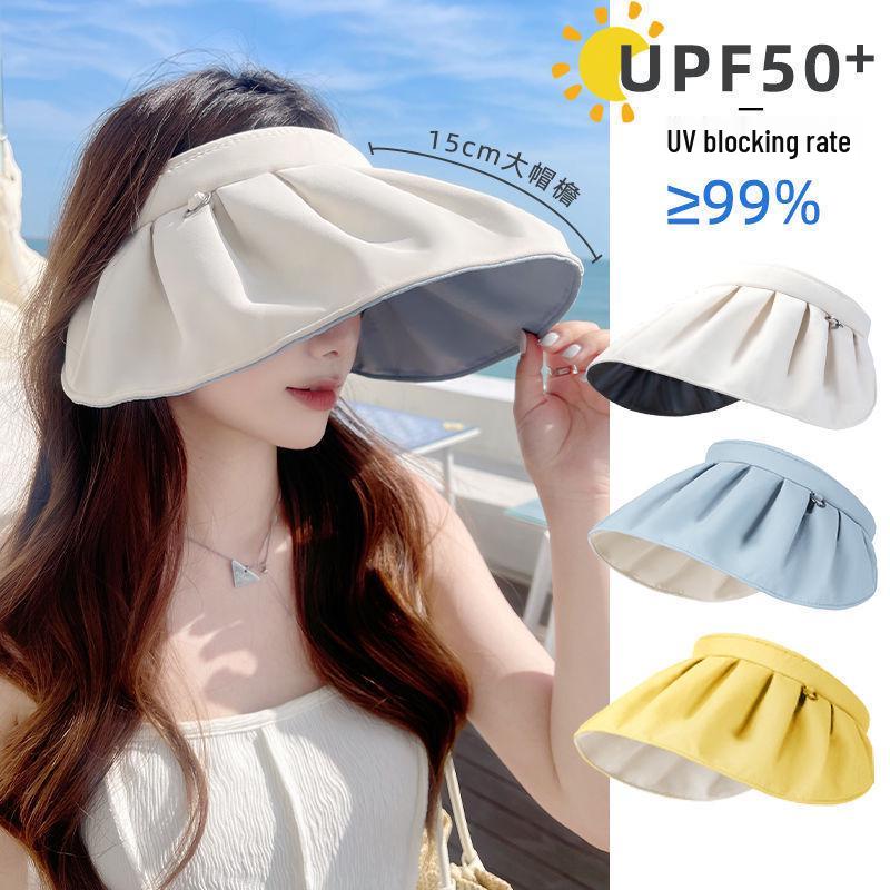 UPF50+ Damen-Sonnenhut & Sommer-Stirnband-Kombination, Jiao Xia Stil, UV-Schutz