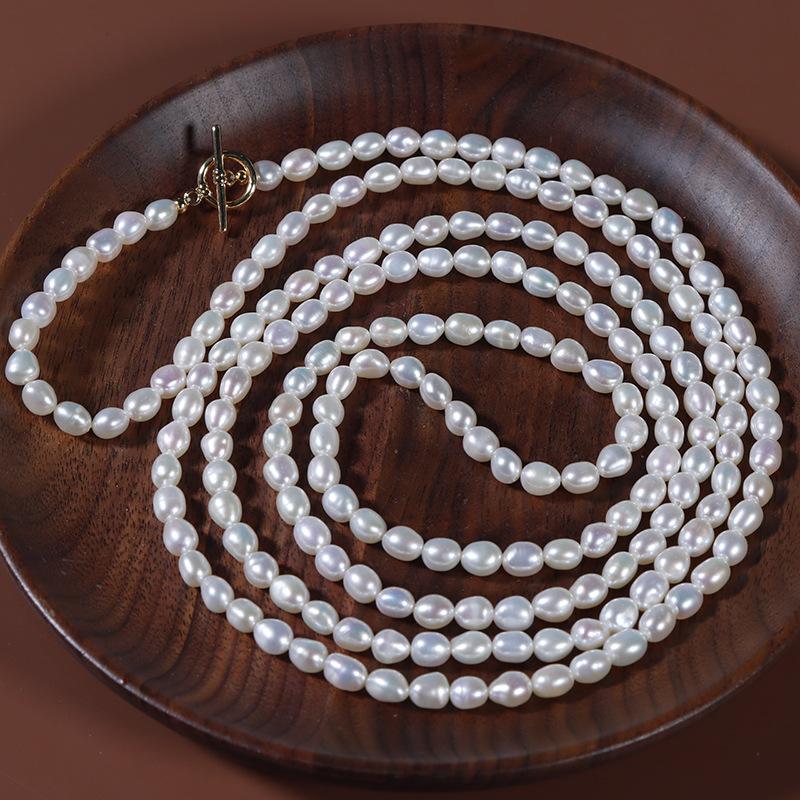 Natural Freshwater Pearl Sweater Chain Length 120cm Spot Fashion Women s Jewelry Gift Selection 120cm&5-6mm&Freshwater Pearl