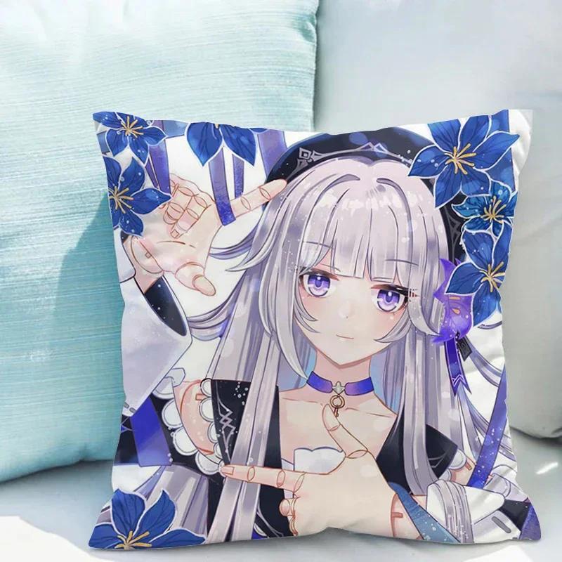 Honkai Star Rail X Cushions Covers Double-sided Printing Cushion Cover X Short Plush Decoration Living Room Car Sofa