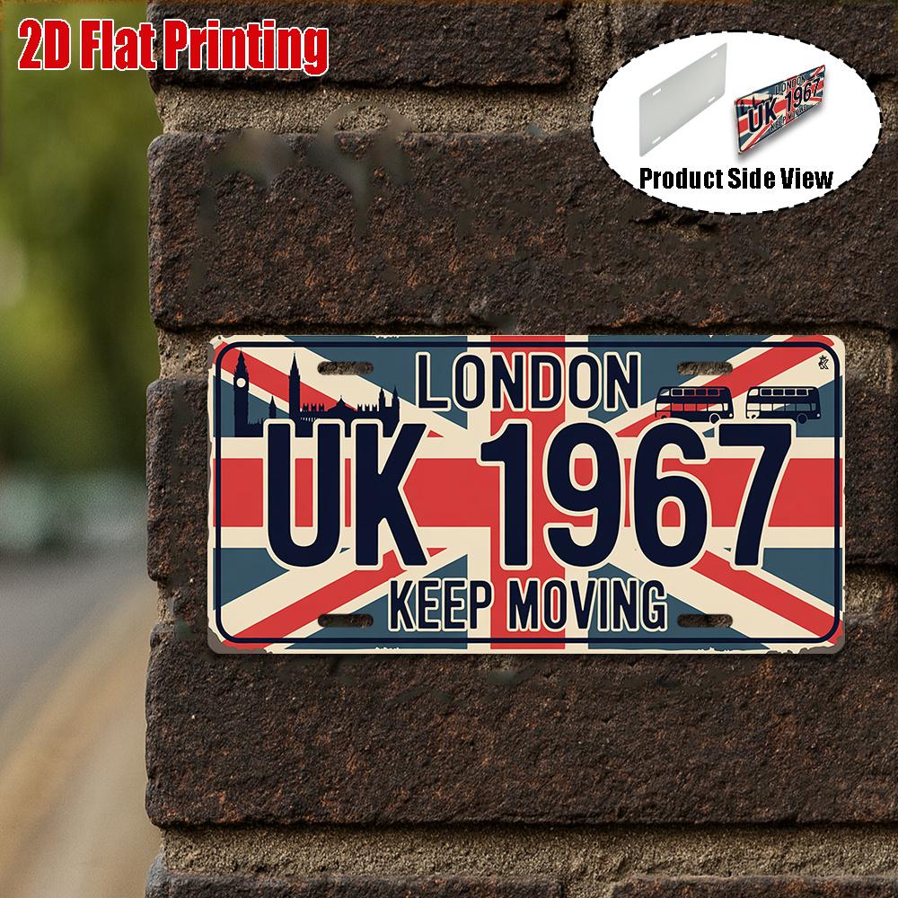 

D Flat pc Vintage Metal Plaque Decorative Sign And Plaque (xcm) Keep Moving Theme Aluminum Sign Urban Culture Decor 15x30cm(5.9x7.8inch)