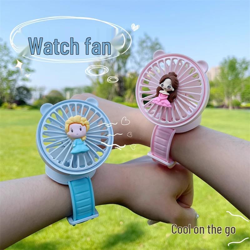 Cute Cartoon Mini USB Rechargeable Wrist Fan for Kids