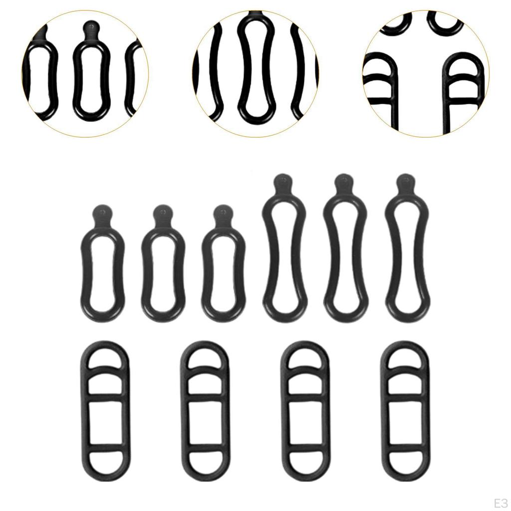 5 Or 10 Anti-Slip Silicone Straps for Bike Light, Black Bicycle Accessories, Rubber Mount