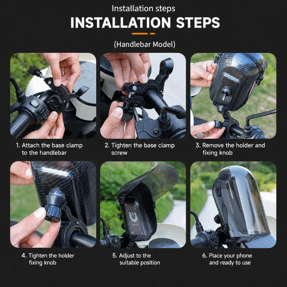 Extended Sun Visor Navigational Phone Bracket Rain Cover Magnetic Phone Bracket  Motorcycle