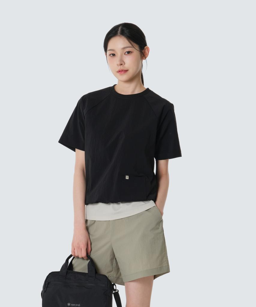 SNOWPEAK APPAREL Root Women'S Pocket Short Sleeve T-Shirt (S26Mwrts61) Black