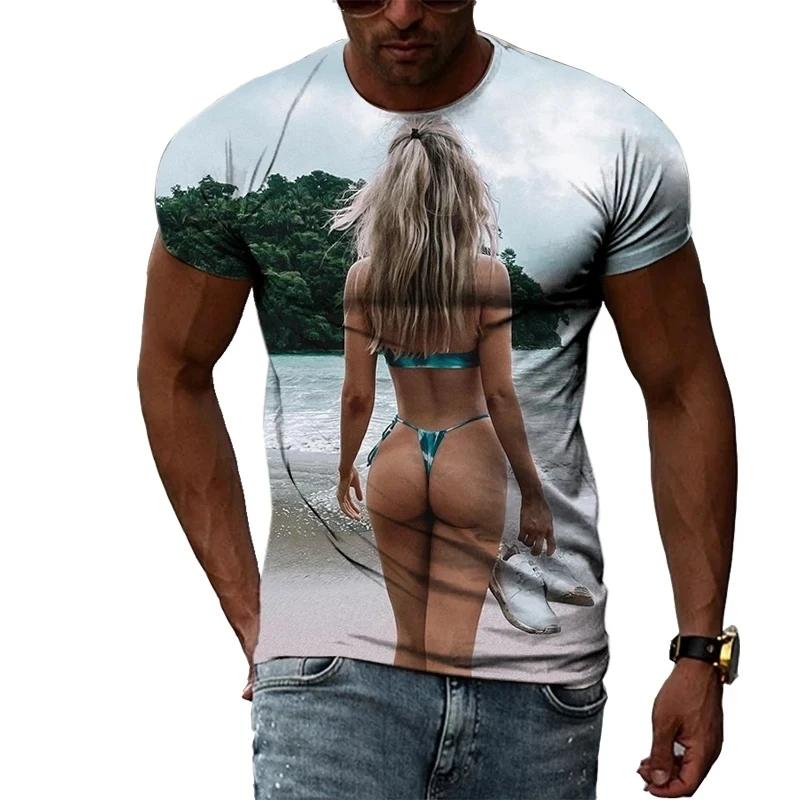 Hot Sexy Girls 3d Printed T-shirt Outdoor Leisure Vacation Tee Shirts Funny Street Harajuku Fashion Loose Personality Tees Top