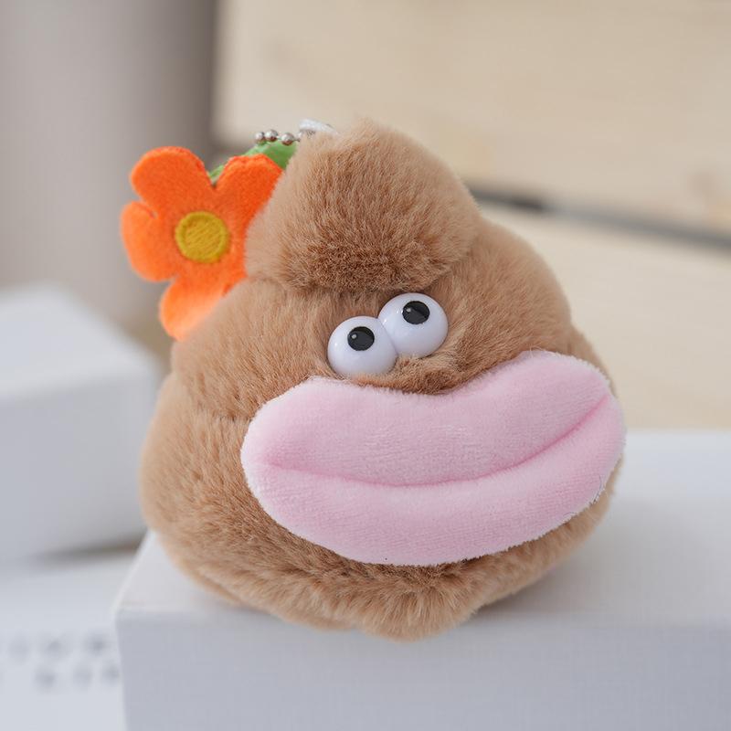 Cute Funny Sausage Mouth Plush Doll Keychain Pendant Cartoon Creative Keychain  Backpack Decoration Accessories Gifts