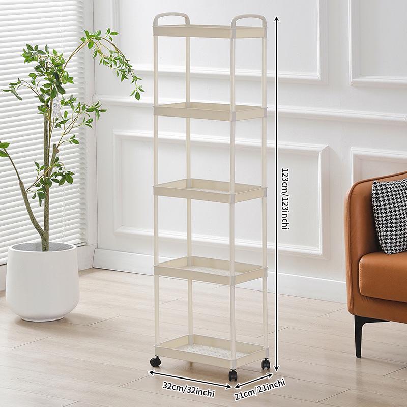 Compact Multi-layer Movable Storage Rack for Bathroom and Snacks