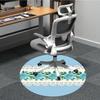1pc Blue Rose Lace Pattern Office Round Rug, Carpet for Office, Gaming, Lightweight Round Floor Mat Yy260208029