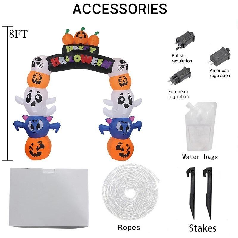 

7.8FT Inflatable Toys Stacked Pumpkin Arch Party Halloween Decoration Outdoor Model with LED Lights Yard Garden Lawn Hall Decors UK