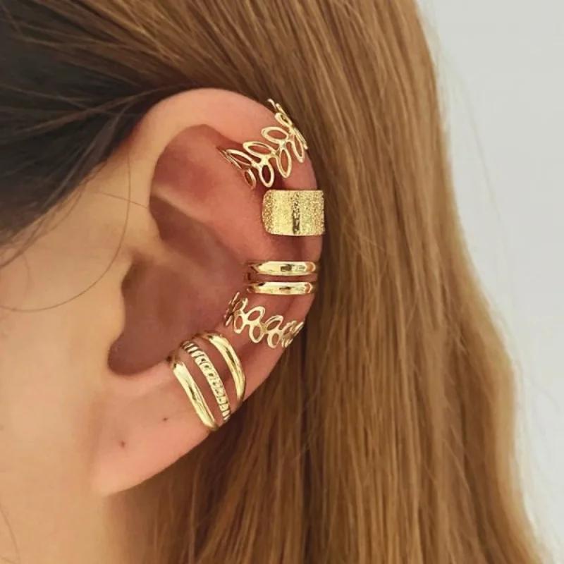 

3 Pcs/Set Rhinestone C-Shape Clip Earrings for Women No Piercing Earbone Fake Cartilage Ear Cuffs Earring Party Jewelry Gift