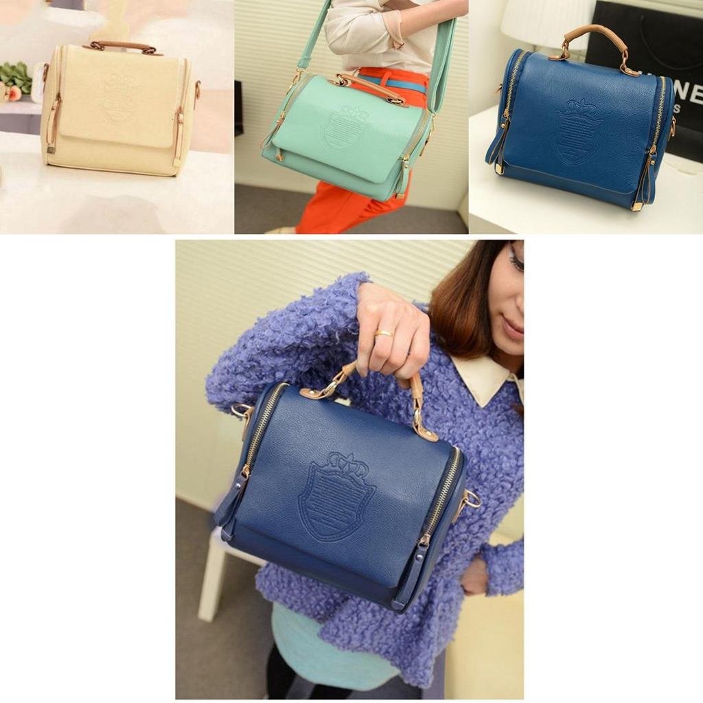 Chic And Timeless Women Leather Shoulder Crossbody Bag Handbag With Zipper Closure