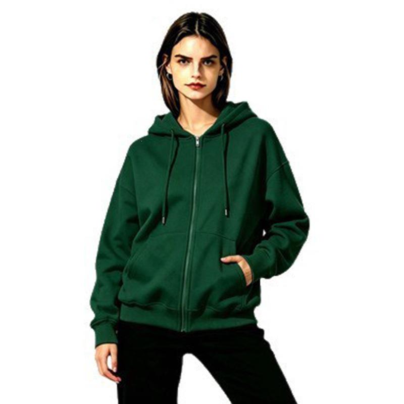 Colorful Loose Fit Zipper Hoodie Sweatshirt