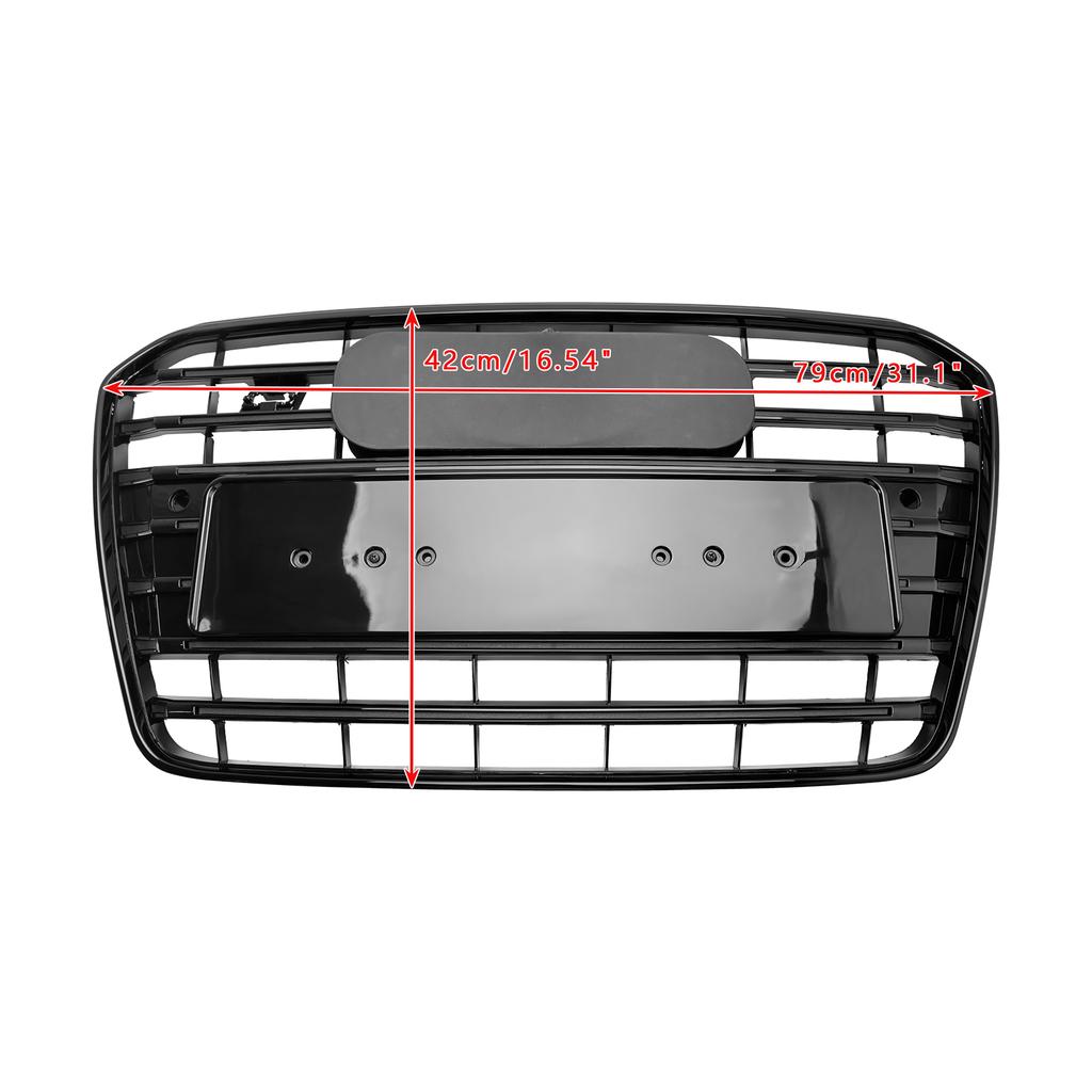 S5 Style Front Bumper Grille Grill Fit A5 S5 B8.5 2013-2016 Black