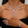 Earrings Necklace Bracelets Women'S Elegant Cute Dainty Geometric Jewelry Set For Wedding Anniversary Valentine'S Day