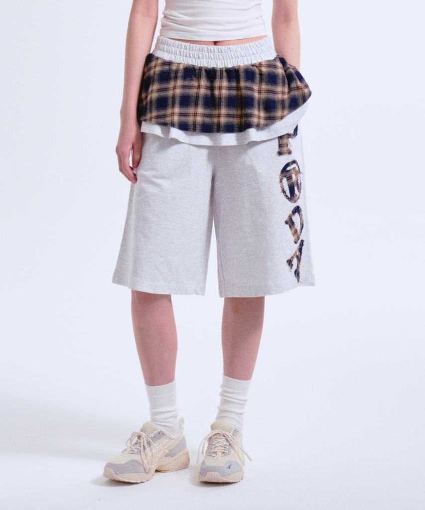 PRENDA Prda Frill Skirt Shorts Heather Gray