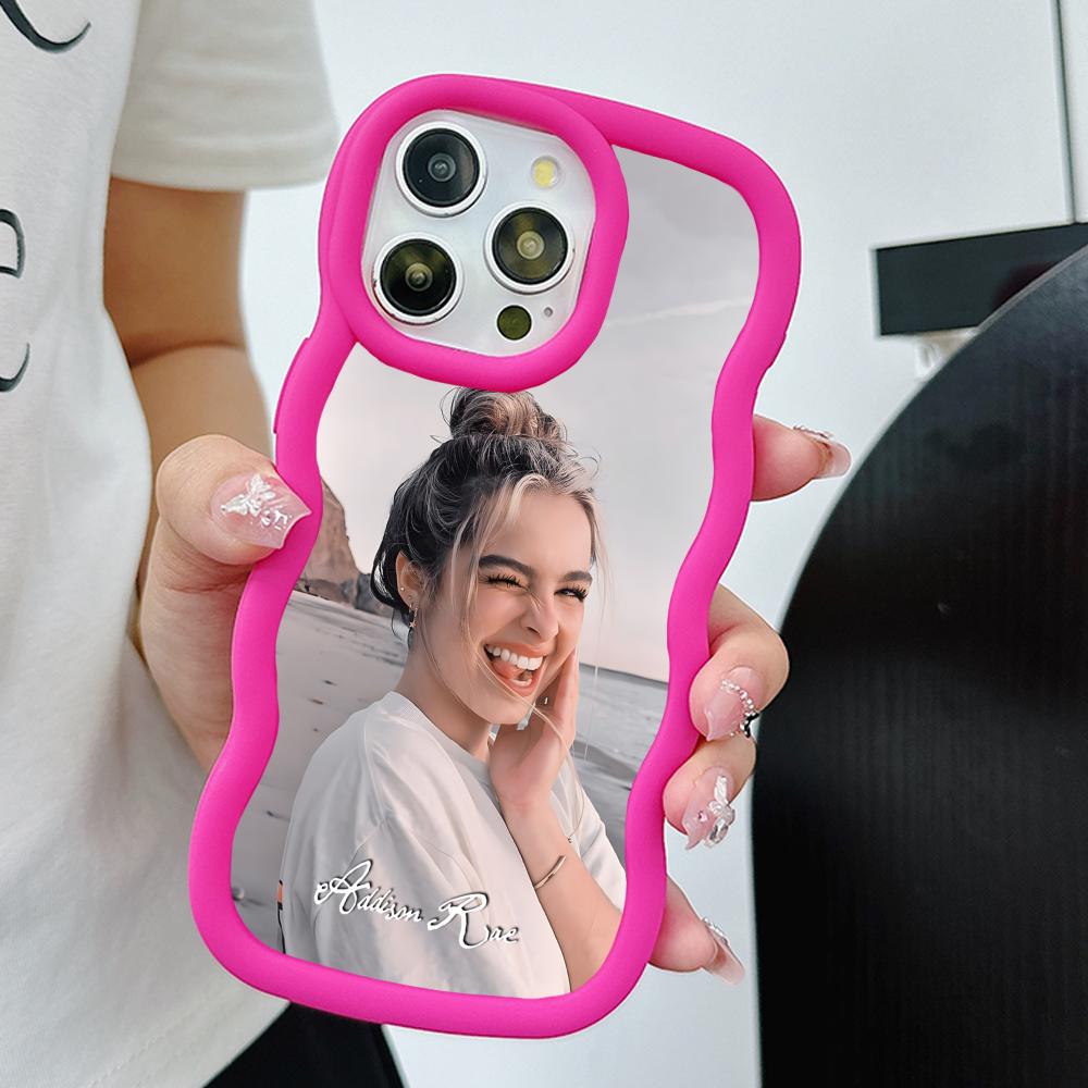 Addison Rae Mobile Phone Case for iPhone 17 16 15 14 13 12 11 Air Pro Max Plus Wavy Edge TPU Colorful Cover Cover Luxury Pretty