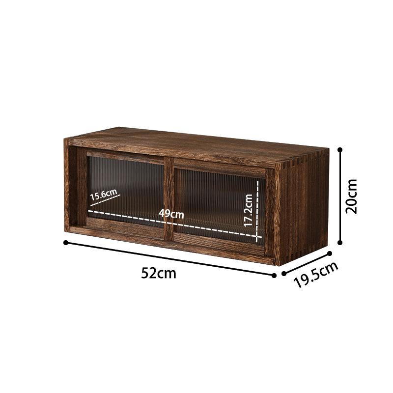 

BEPAN Desktop solid wood storage box, cup storage cabinet, tea set and water cup shelf, glass tableware storage, dust-proof cabinet