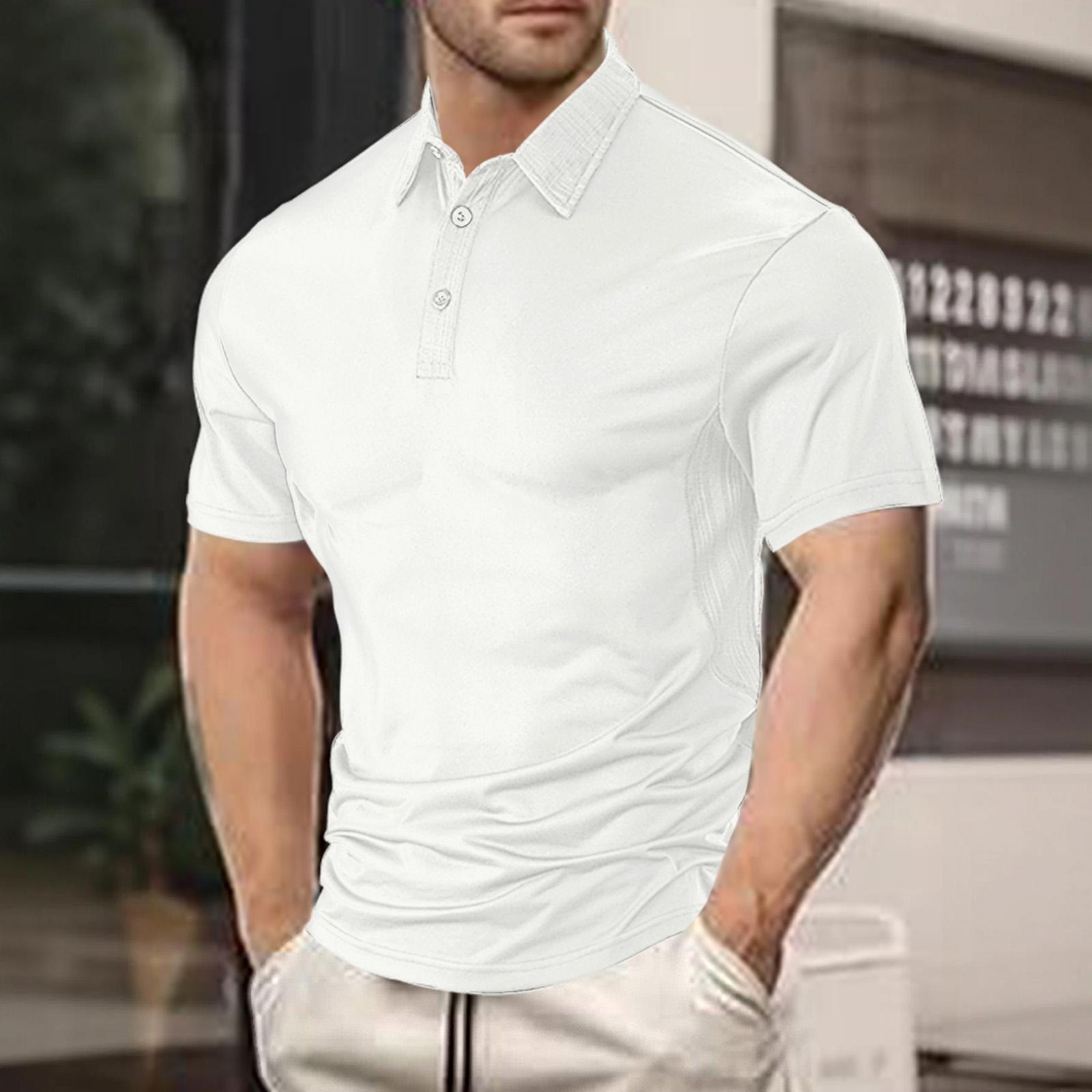 

Men s Shirt With Turn-down Collar And Short Sleeves – Casual, Sophisticated T-shirt XL білий