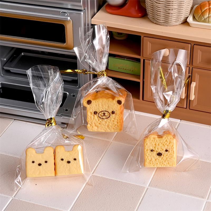 5 PCS Cute Dollhouse Miniature Kitchen Food Toy Bagged Toast Bread Model Home Decor Kid Play Toy Micro Landscape Ornaments Gifts