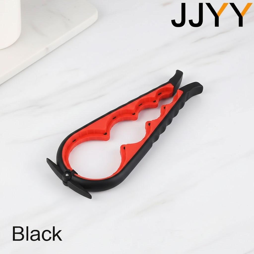 

5 in 1 Multifunctional Can Opener Jar Bottle Lid Gripper Kitchen Tool Stainless Steel Easy Open Manual Home Picnic Supplies чёрный
