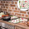 Glas-Schneidebrett 2x 30x52 Blumen