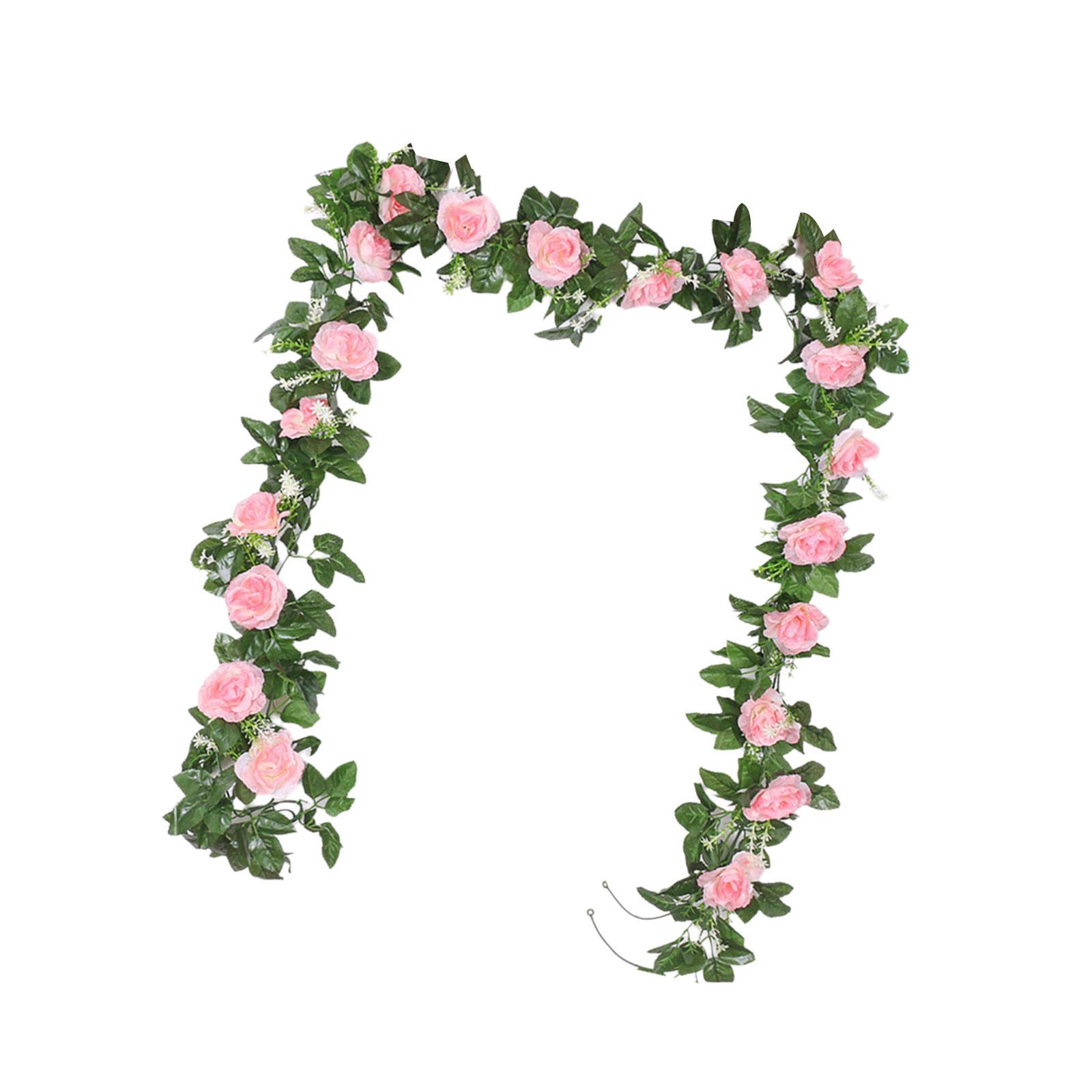 

Штучна трояндова лоза Реалістична трояндова лоза Підвісна рослина 10 голів 7.21FT для прикраси дому Весільні квіткові композиції 1