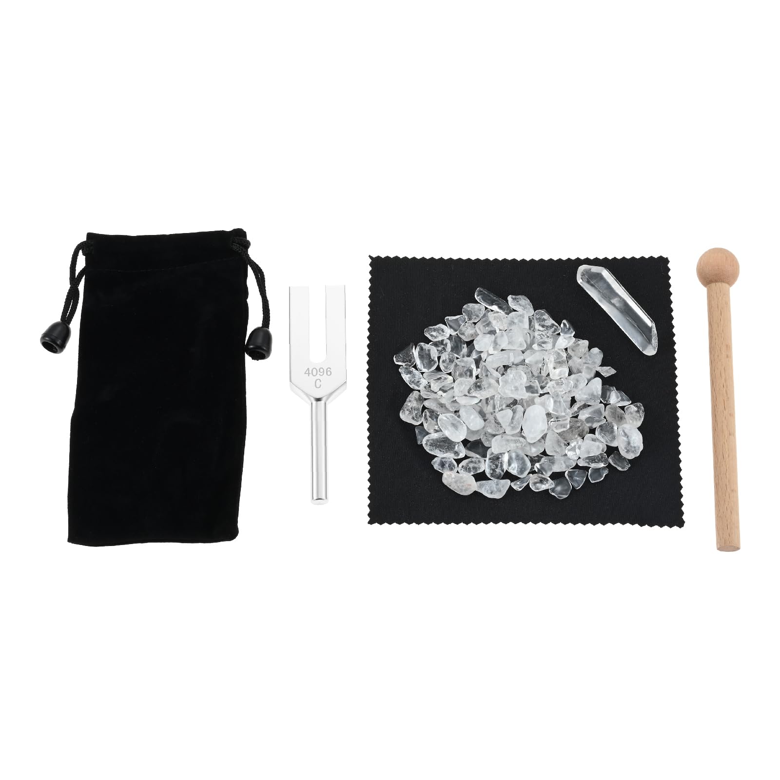 

Dreld Tuning Fork Crystal Tuner, 4096Hz, Natural Quartz Crystal Tuning Fork, Angel s Door Crystal Gravel, Relaxation, Healing, Purification Set