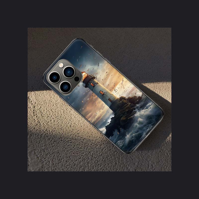 Lighthouse Phone Case For Iphone 16 15 Plus 13 12 Mini 17Air 16E 11 14 Pro 17 Pro Max Cover Shell Coque Soft Clear Capa Cute Fun