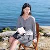 Women's Plus Size V-Neck Long Sleeve T-Shirt Cardigan