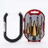 6pc Straight Shank Step Drill Bit: Serrated Twist Groove Pagoda Set