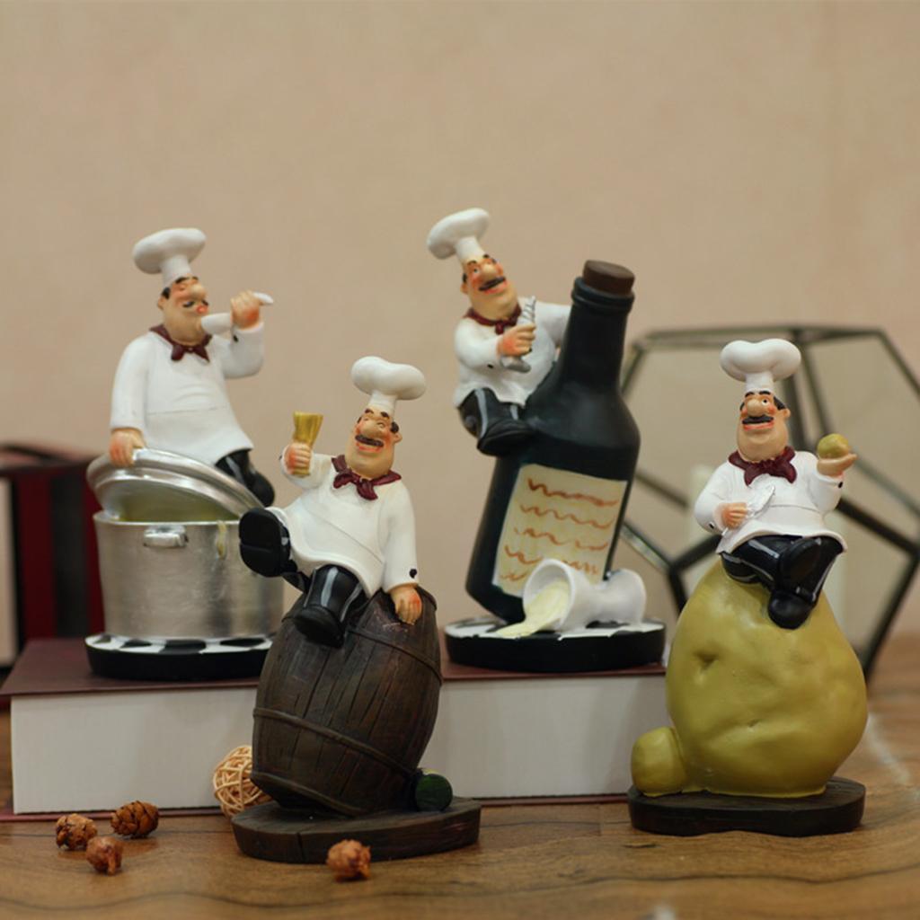 Chef Figurine Miniature Statue Shop Decorationation Art Gift