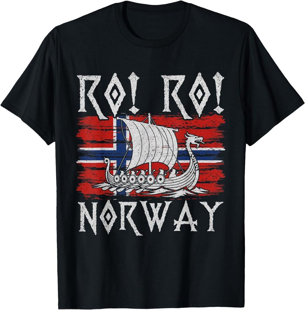 Ro Ro Norge Viking Longship Norway Flag Scandinavian T-Shirt