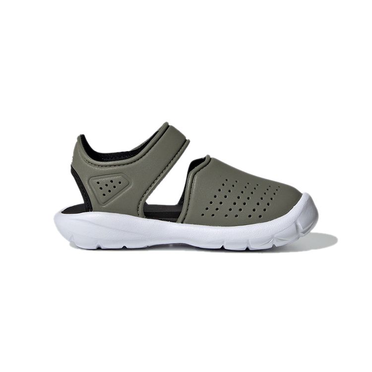 Adidas FortaSwim Stripes Infant Glory Green Baby Sneakers Olive-Green Footwear-White FW6041