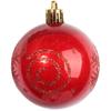 Set of 9 red and orange plastic baubles 6 cm