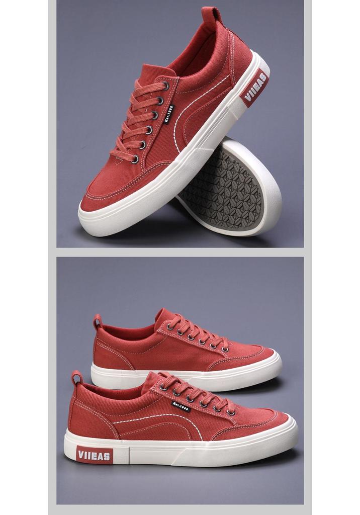 Spring Men's Korean-Style Canvas Lace-up Sneakers - Trendy, Breathable, Casual Low-top Board Shoes